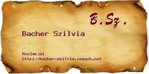 Bacher Szilvia névjegykártya